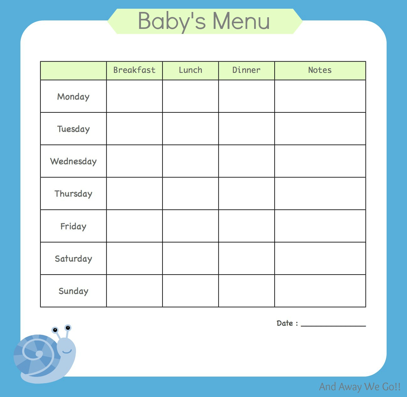 baby meal planners