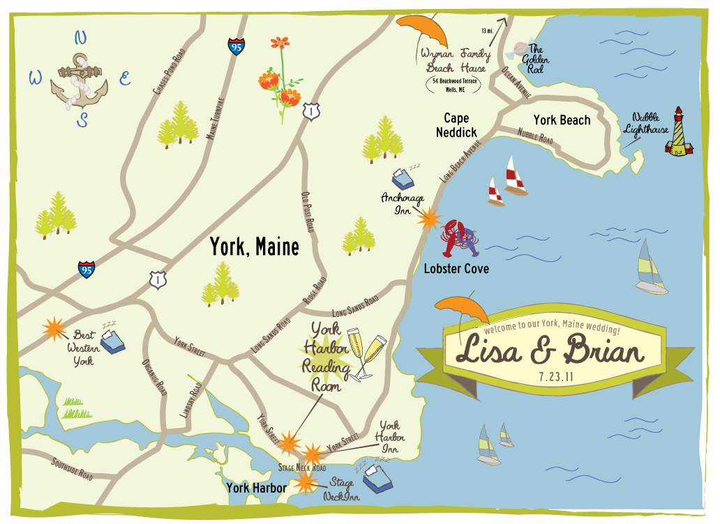 York, Maine map! CW Designs