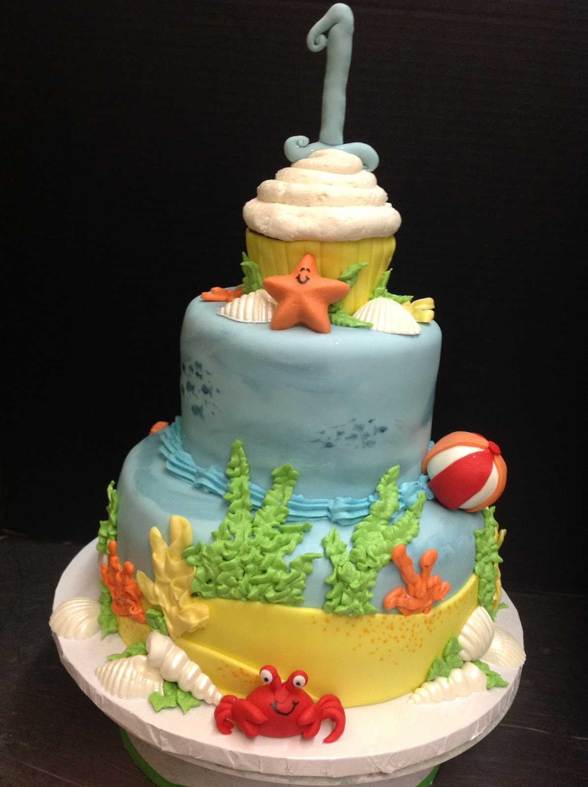 Plumeria Cake Studio: Beach Themed First Birthday Cake