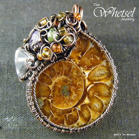 Handmade Wire Wrapped Ammonite Pendant (C) - ©2014 Tim Whetsel - TDWJewelry
