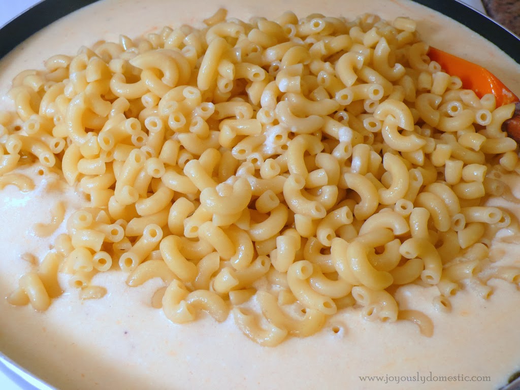 Joyously Domestic Smoked Sausage Macaroni and Cheese