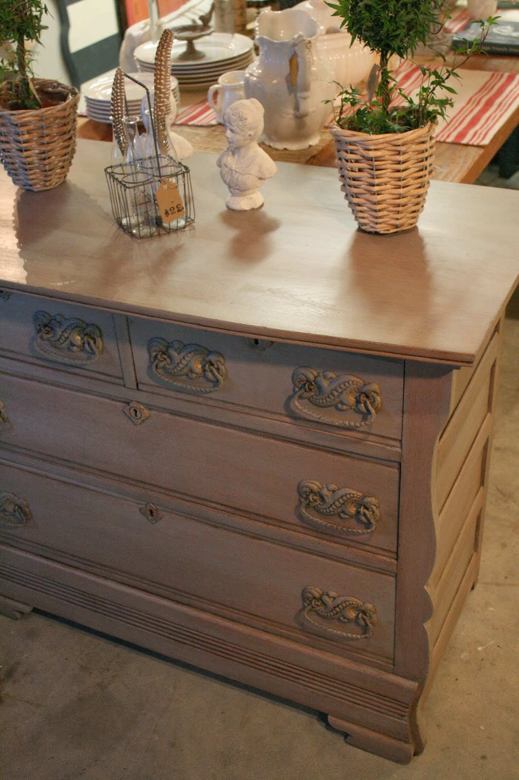 Reloved Rubbish GreyWashed, Oak Chest of Drawers