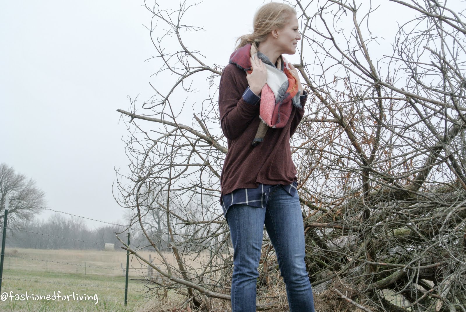 Fashioned For Living Easy Everyday Outfit Tunic Shirt, Boyfriend