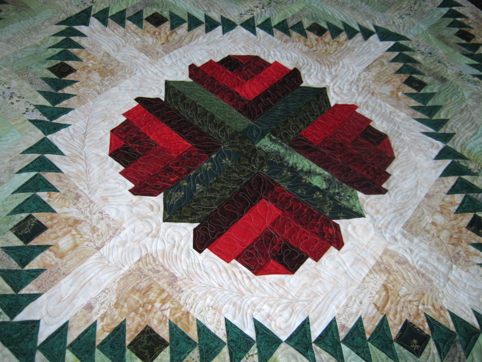 Eagles' Wings Quilts Rose Log Cabin is finished....... Woohoo!!!