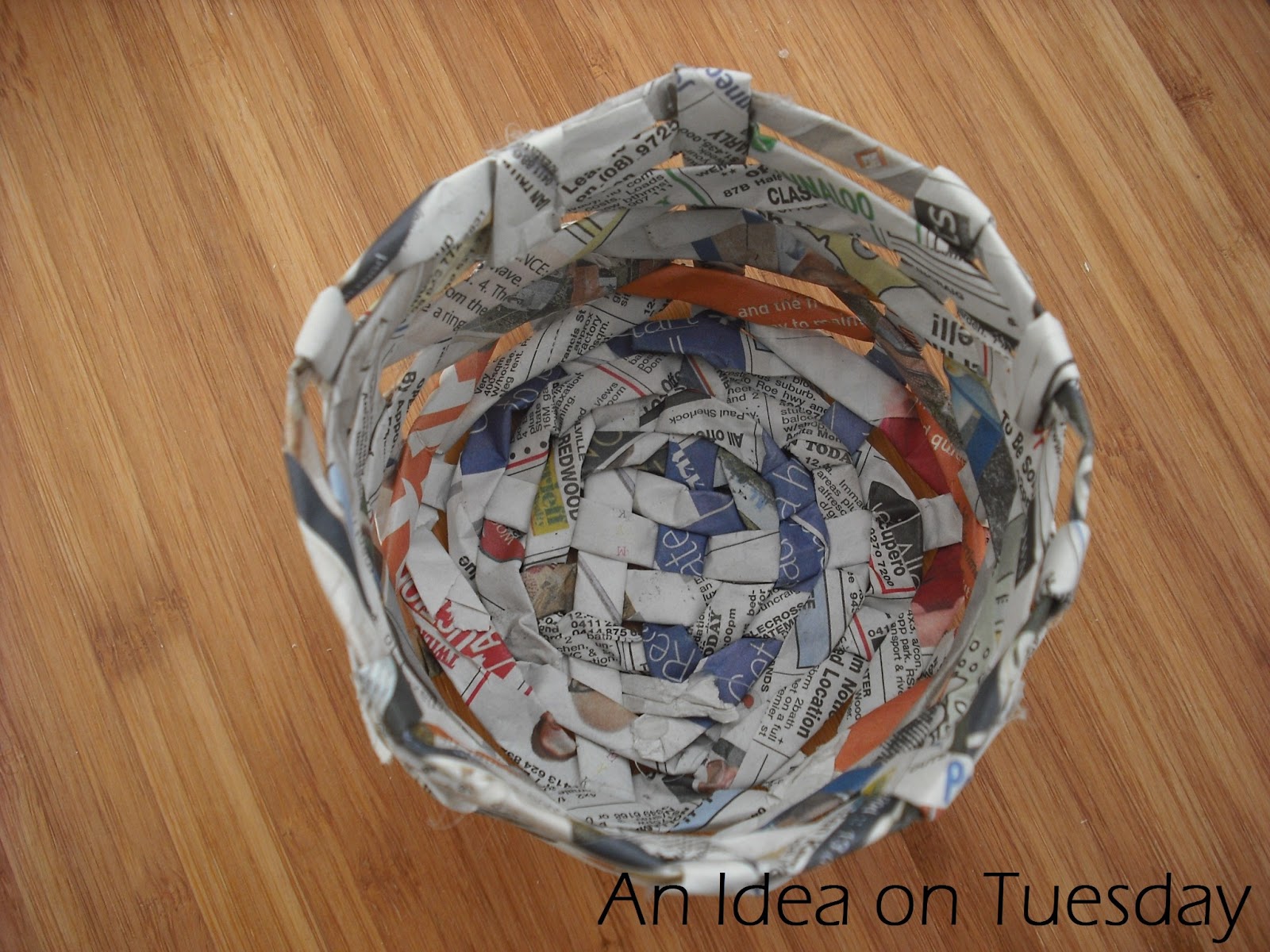 An idea on Tuesday Newspaper Basket