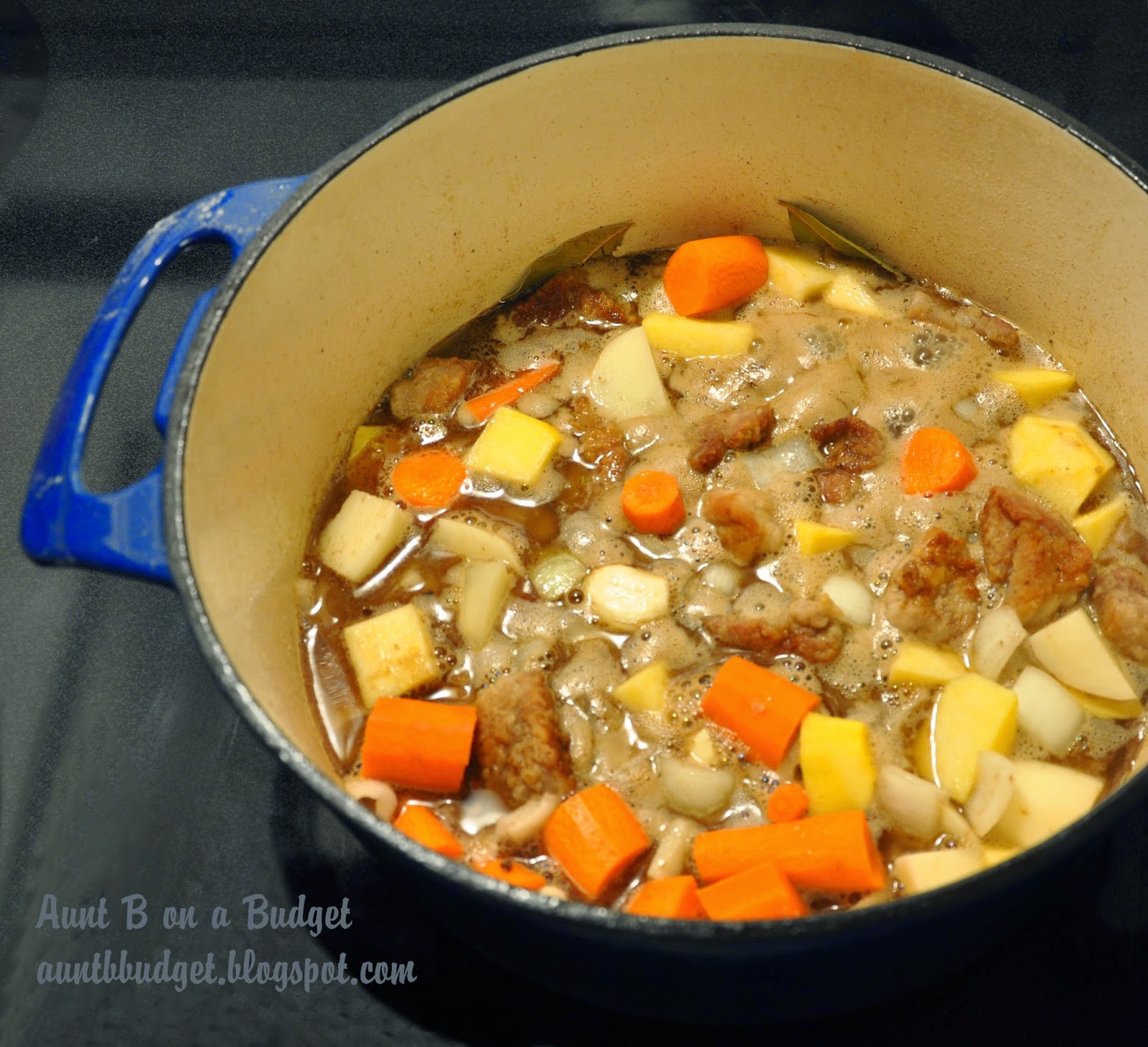 Aunt B on a Budget Pork and Ale Stew With Cornbread Dumplings