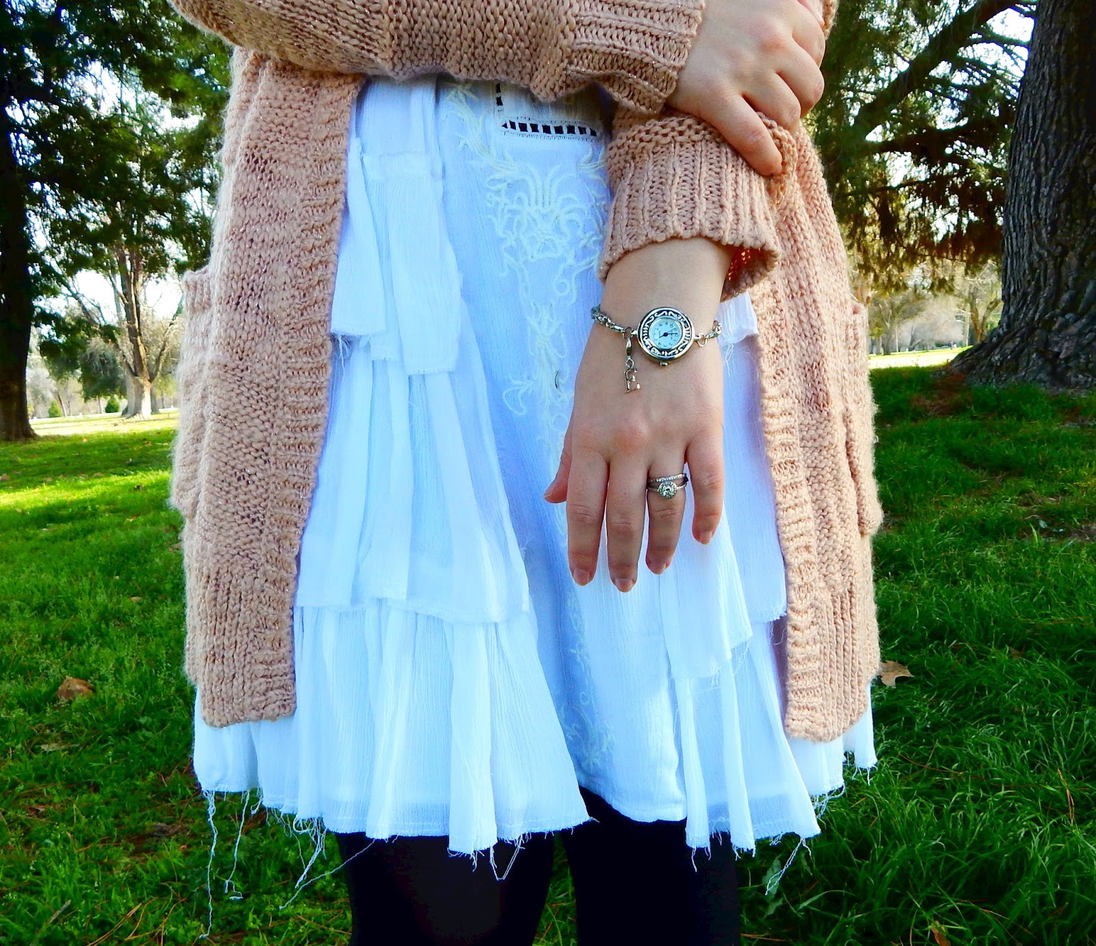 Girly Pink Cardigan Outfit Idea