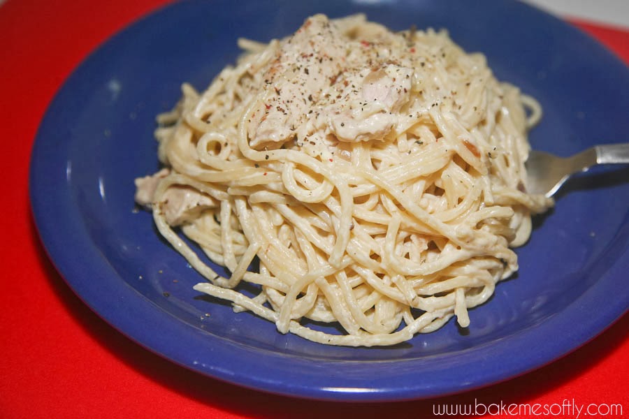 Chicken Alfredo Spaghetti Bake Me Softly