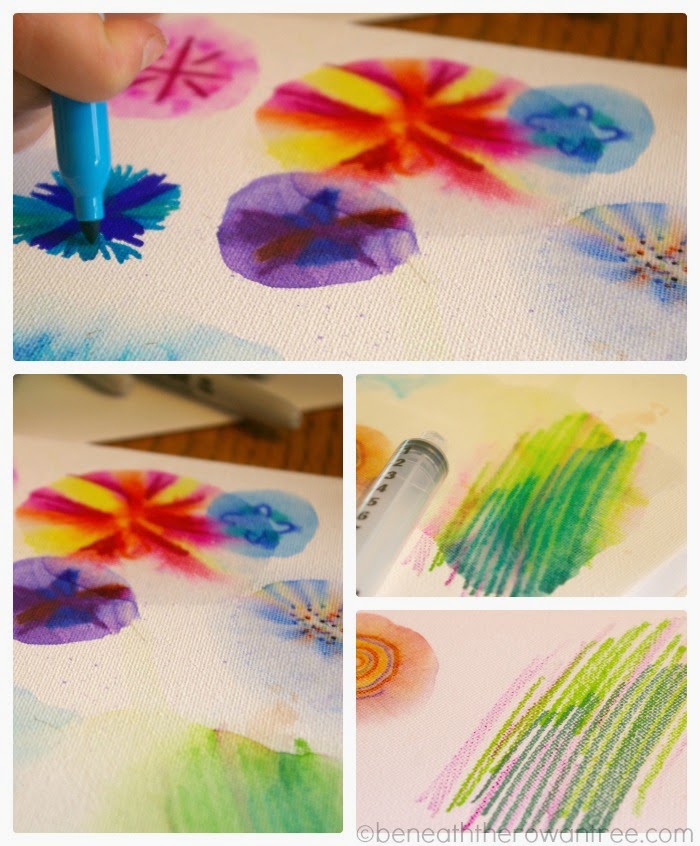 Beneath the Rowan Tree Sharpies on Canvas DIY Art Craft with Kids