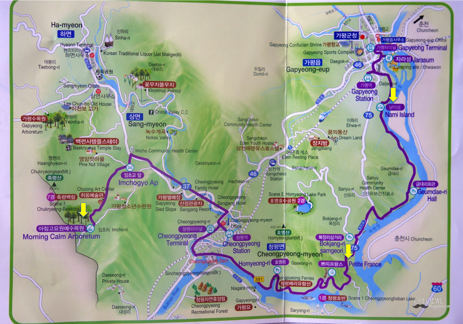 Nami Island Seoul Map Nami Island Seoul Map