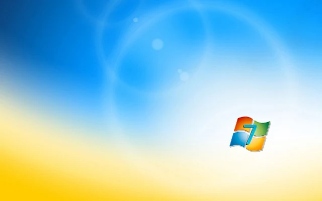 Blauw gele Windows 7 achtergrond