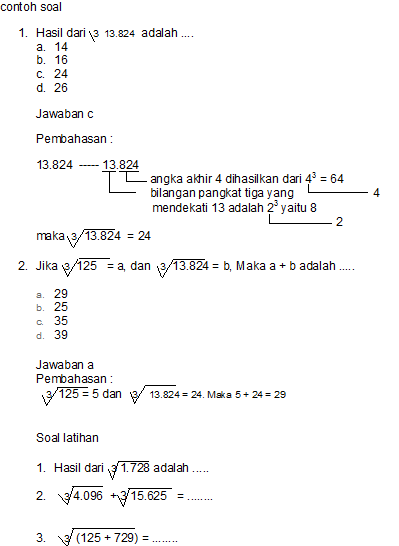 Asa Generasiku Akar Pangkat Tiga Dan Permasalahannya Edisi