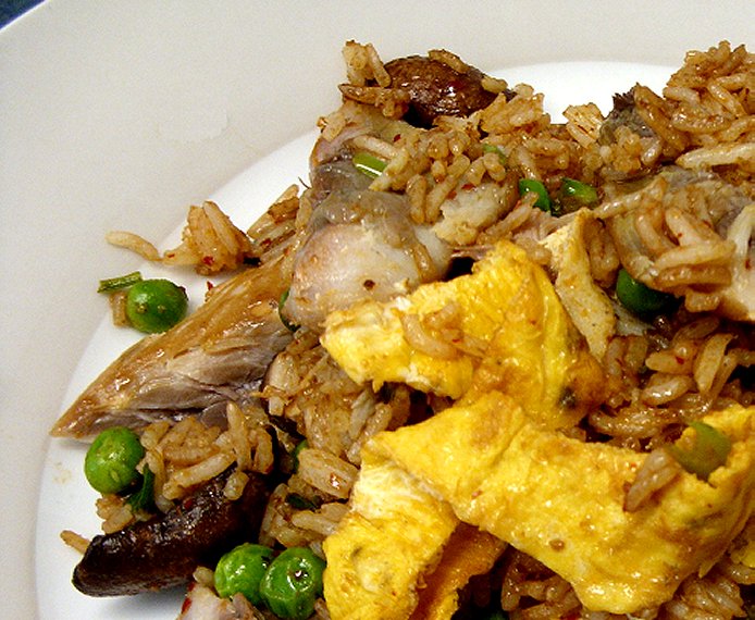 Jenny Eatwell's Rhubarb & Ginger Indonesian fried rice with Mackerel