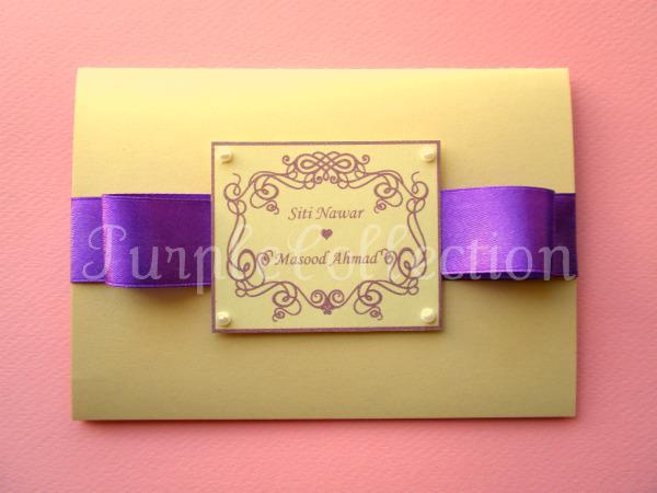 Best Seller Wedding Invitation Card + Map, wedding invitation cards, malay wedding cards, best seller wedding card, purple ribbon card