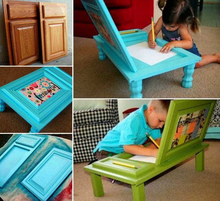 DIY Upcycle Cupboard Door into Art Desk Handy DIY