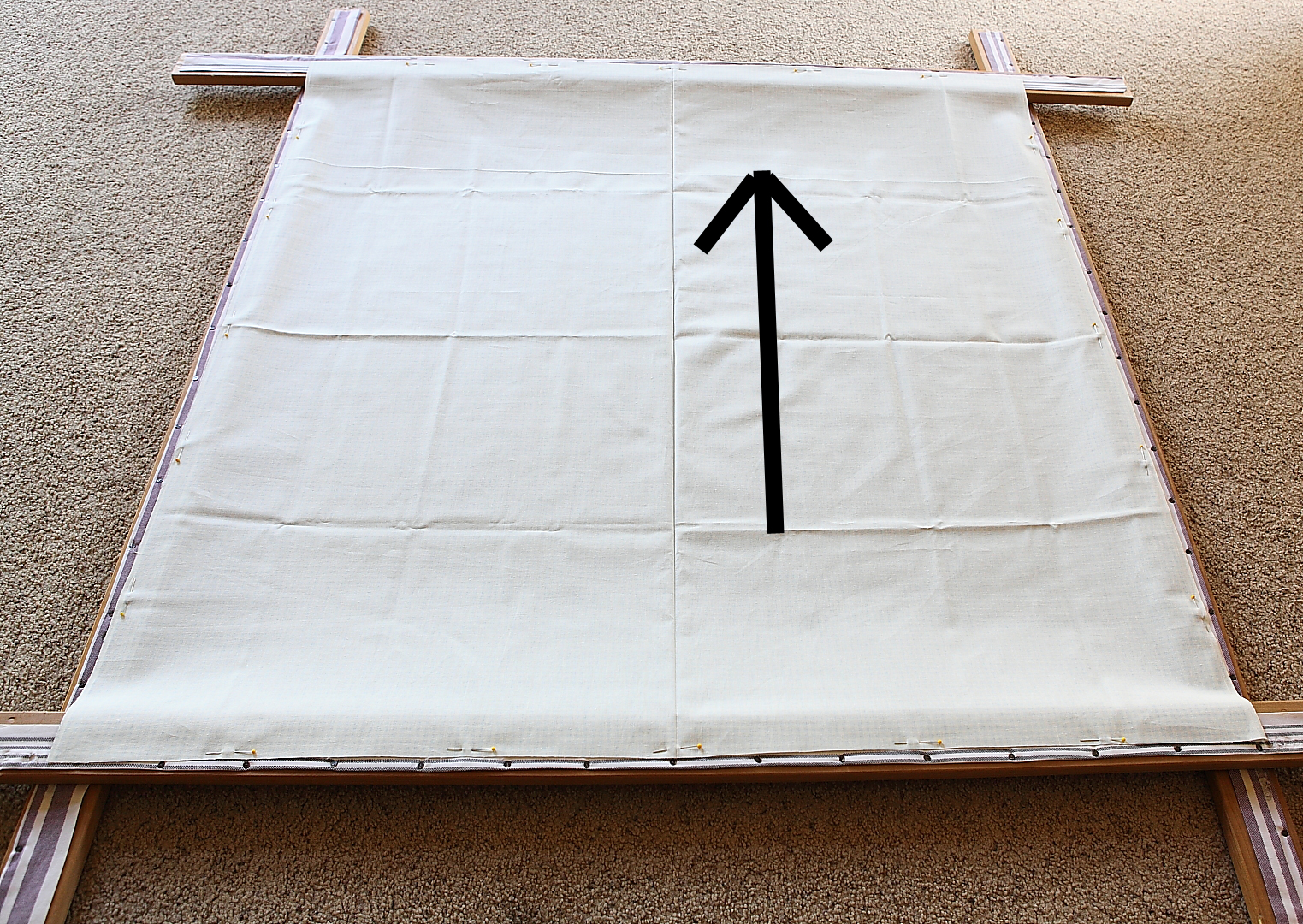 Sweet Petal Stitchery Attaching the Quilt to the Frame