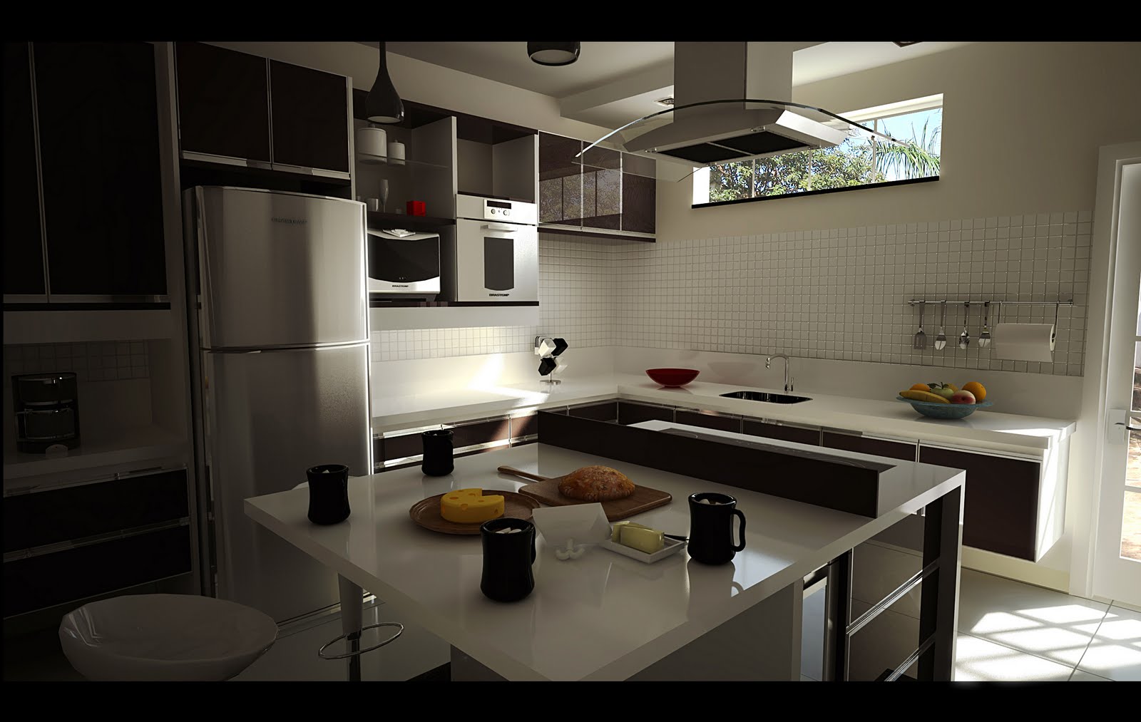 #1C1814 Projeto cozinha 1600x1013 px Projetos De Cozinha 3d #217 imagens