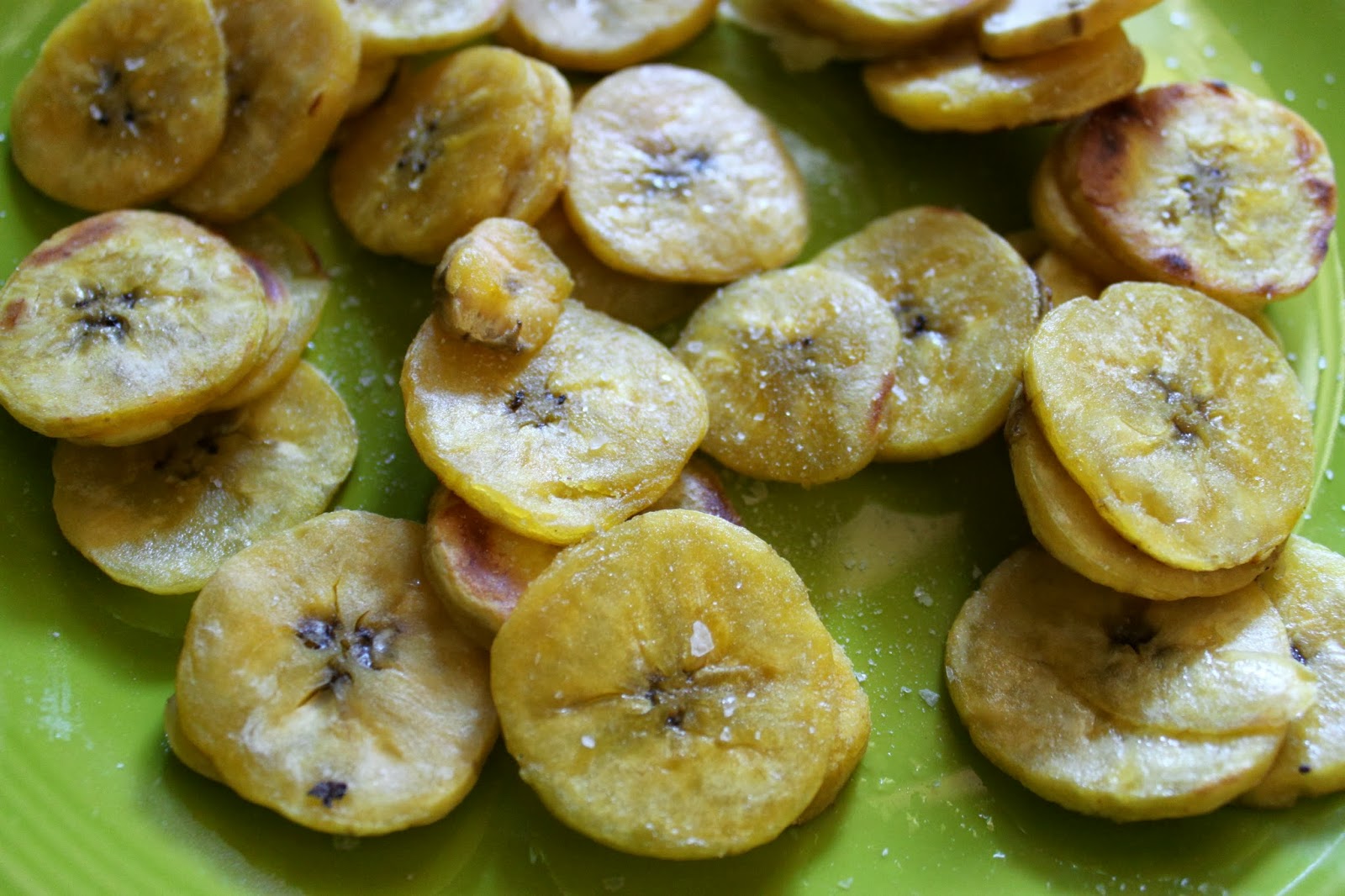 Super Easy Fried Plantain Chips Bare Feet on the Dashboard
