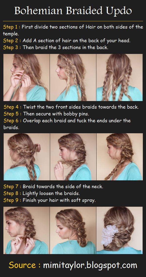 Pinterest Tutorials Bohemian Braided Updo