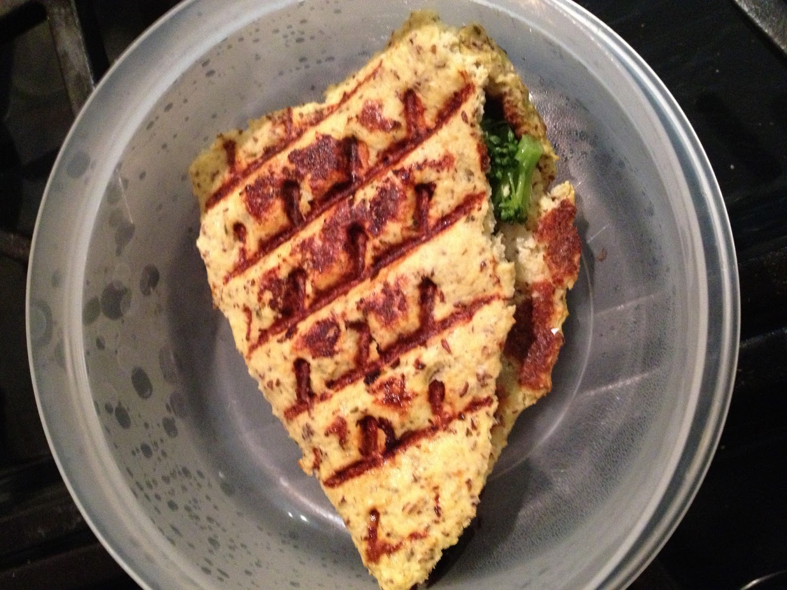 Pretty Little Feast Egg White Sandwich on Cauliflower "Flatbread"