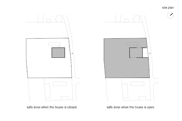 Illustration of safest house closing its walls