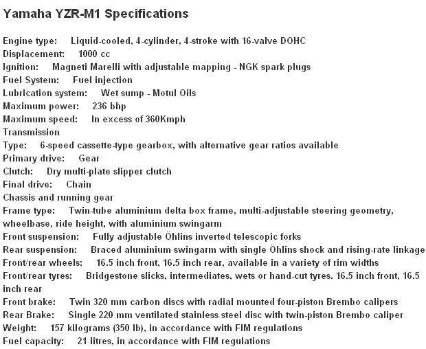 Spesifikasi Motor Yamaha YZR M1 Terbaru Valentino Rossi 2013 Spesifikasi Motor Yamaha YZR M1 Terbaru Valentino Rossi 2013