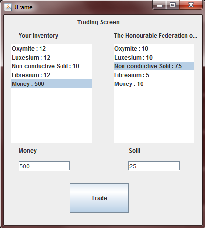 Trade Screen