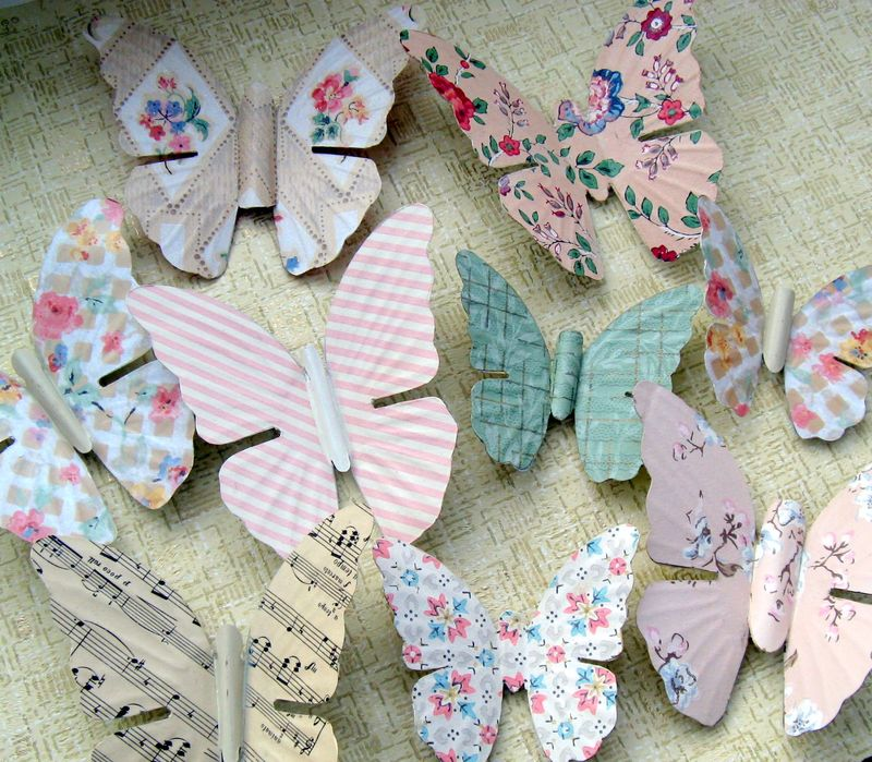 I Love That Junk Upcycled vintage wallpaper butterflies Mitzi's
