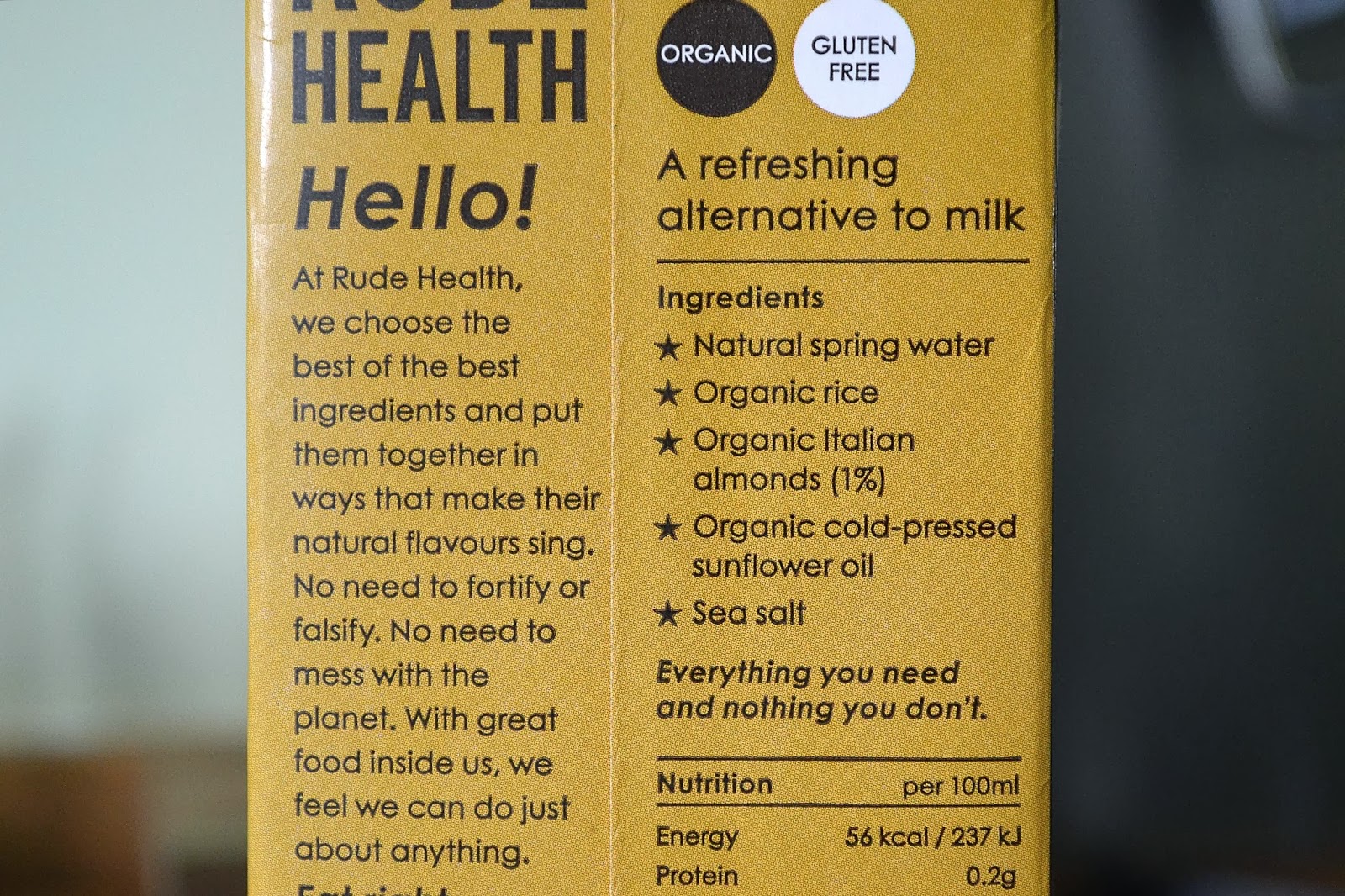 Rude Health Almond Drink What Naomi Wrote