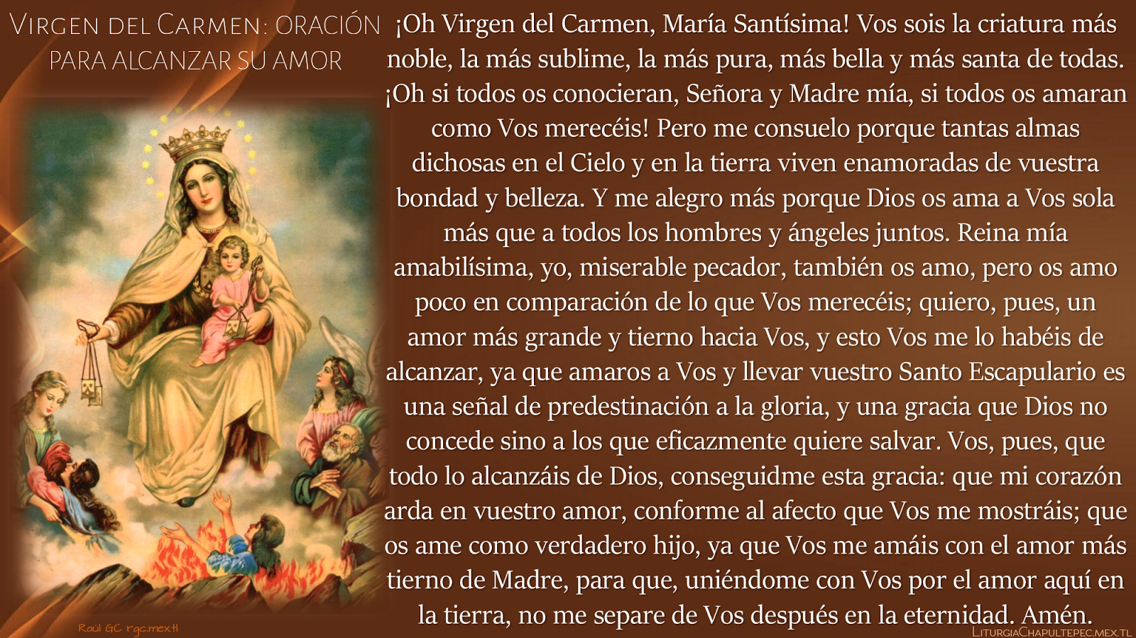 Virgen del Carmen - Escapulario - Oración para alcanzar su amor