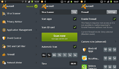 screenshot of avast android app