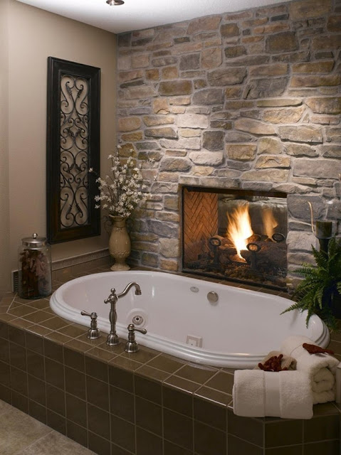 El Blog del Baño: Calor de chimenea en el cuarto de baño