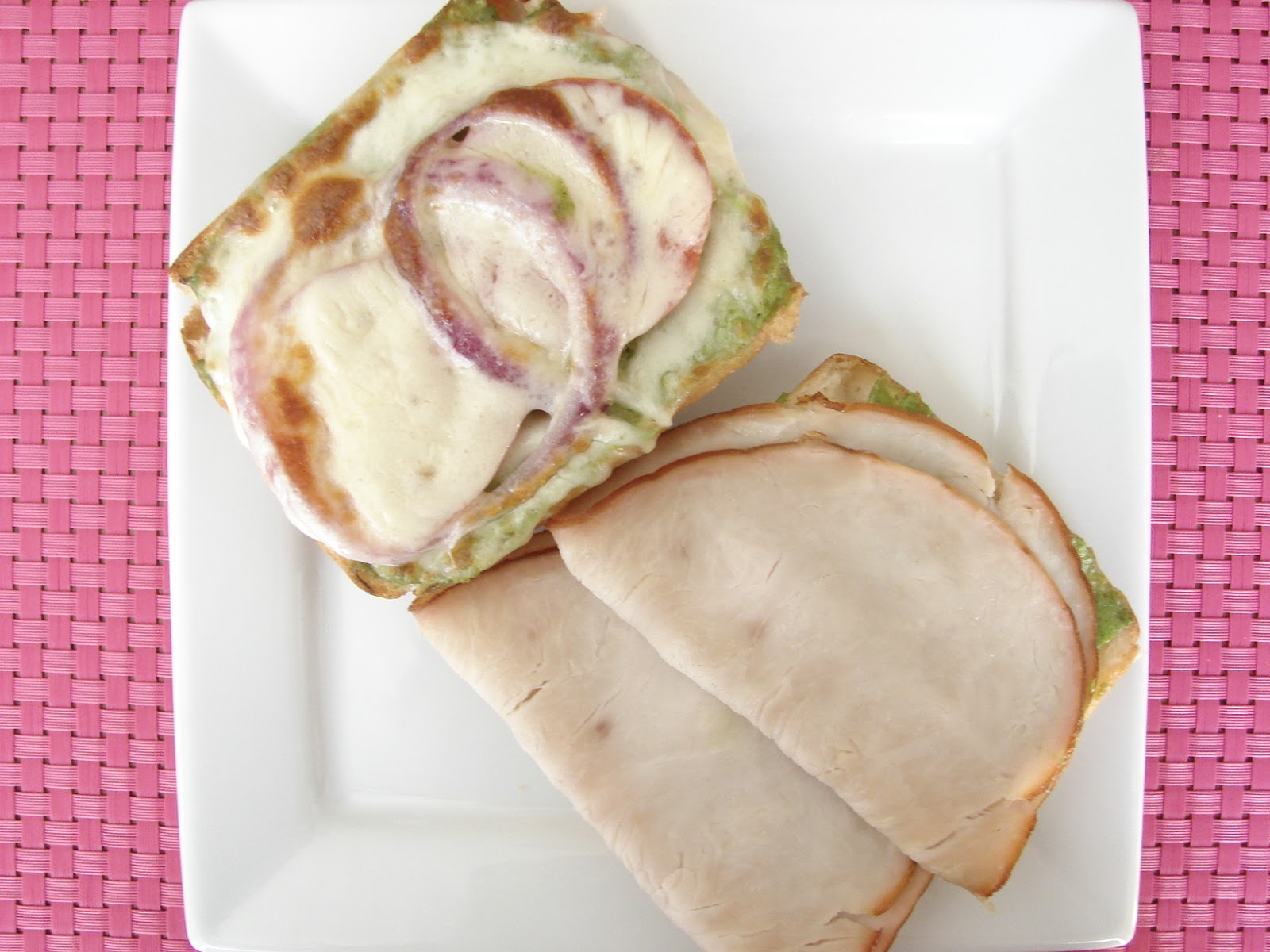 The Royal Cook Costco Turkey, Provolone, Pesto Sandwich Melt