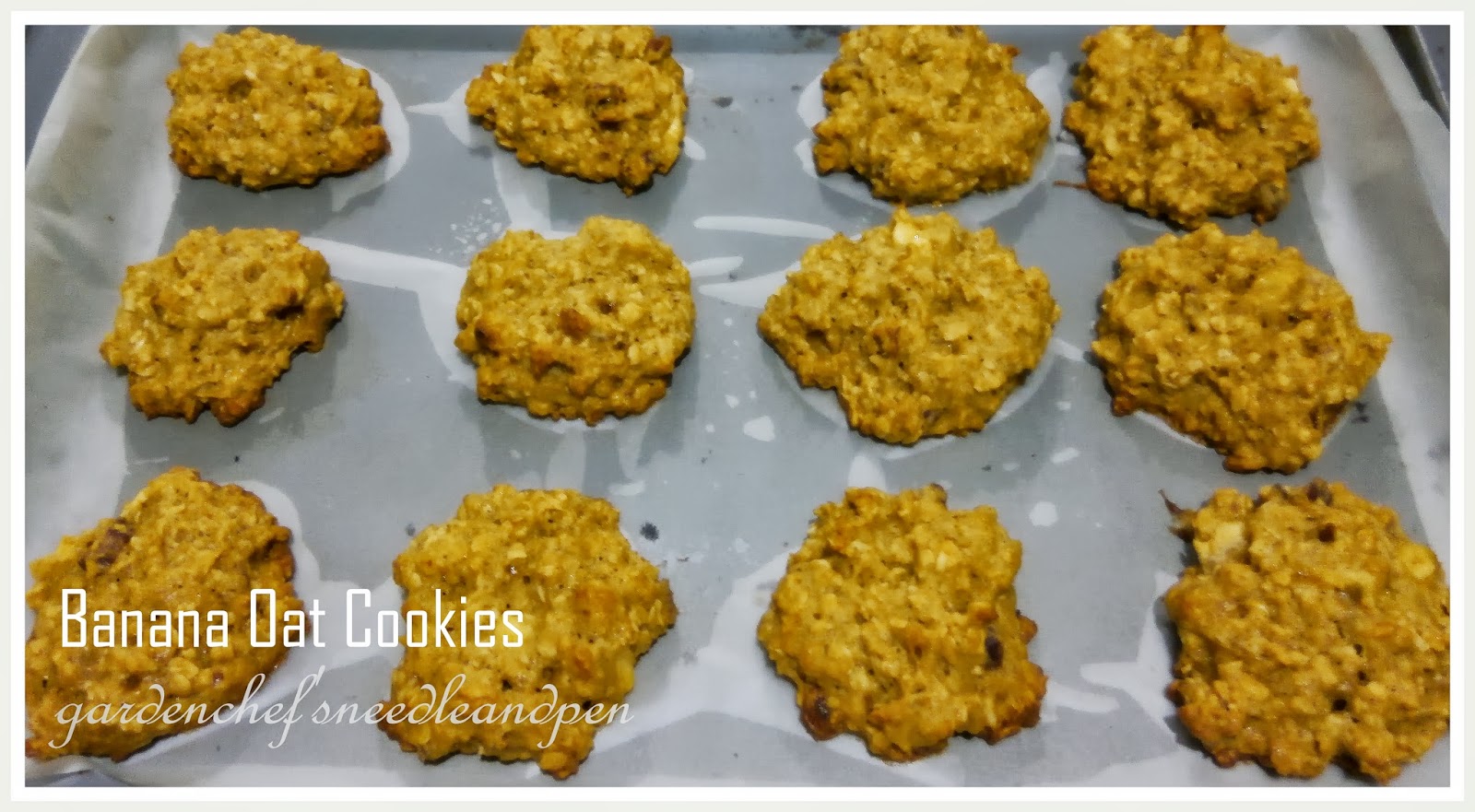 Garden Chef's Needle and Pen Banana Oatmeal Cookies with Dates and Almonds