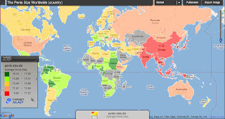 mapa del tamaño de los penes en el mundo