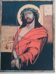 Isus Hristumetnička slika-akril na lesonitu 36x48 cm-Jasmina Miletić Đorđević slikar ikonopisac Niš