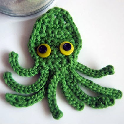 Free Crochet Pattern: Kraken Octopus Squid Applique