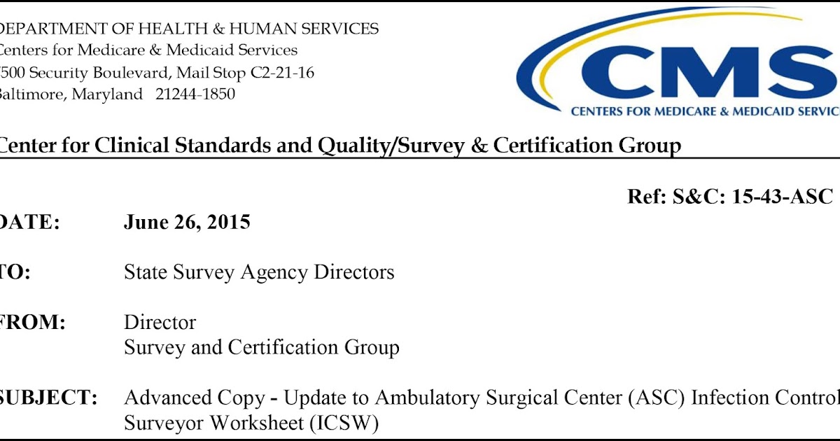 CMS Revises ASC Infection Control Surveyor Worksheet Special Report