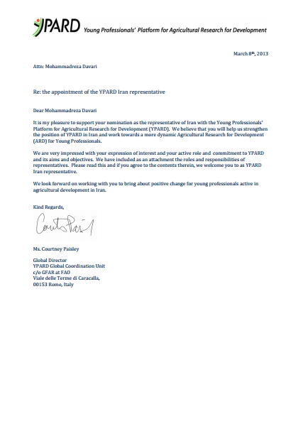 green iran termination letter due to lack of work