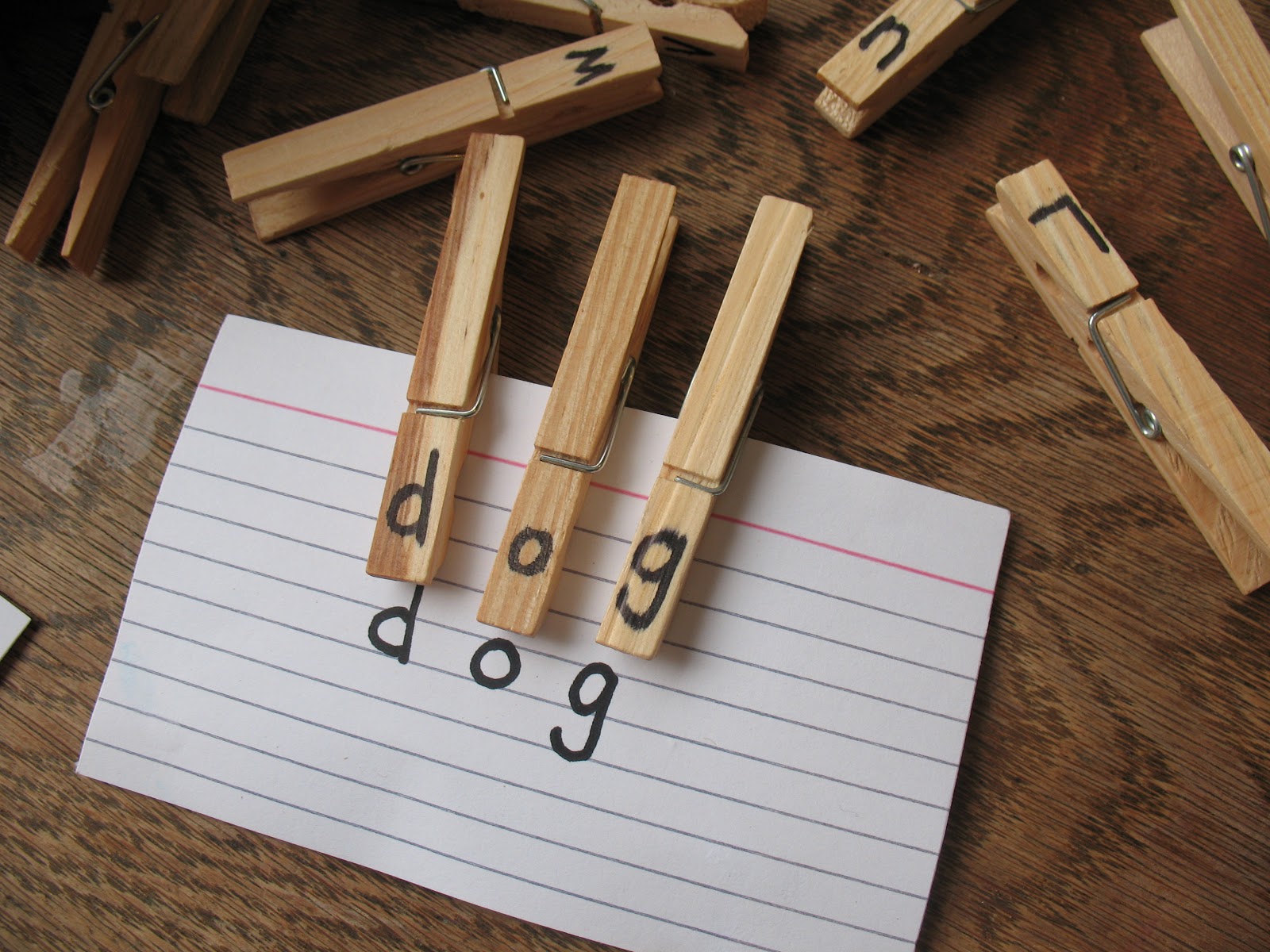 Practically Homemade Clothespin Letter Match