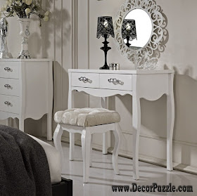 Interior-decoratinons 1: Luxury modern day white dressing table with mirror and lighting designs Interior-decoratinons 1: Luxury modern day white dressing table with mirror and lighting designs