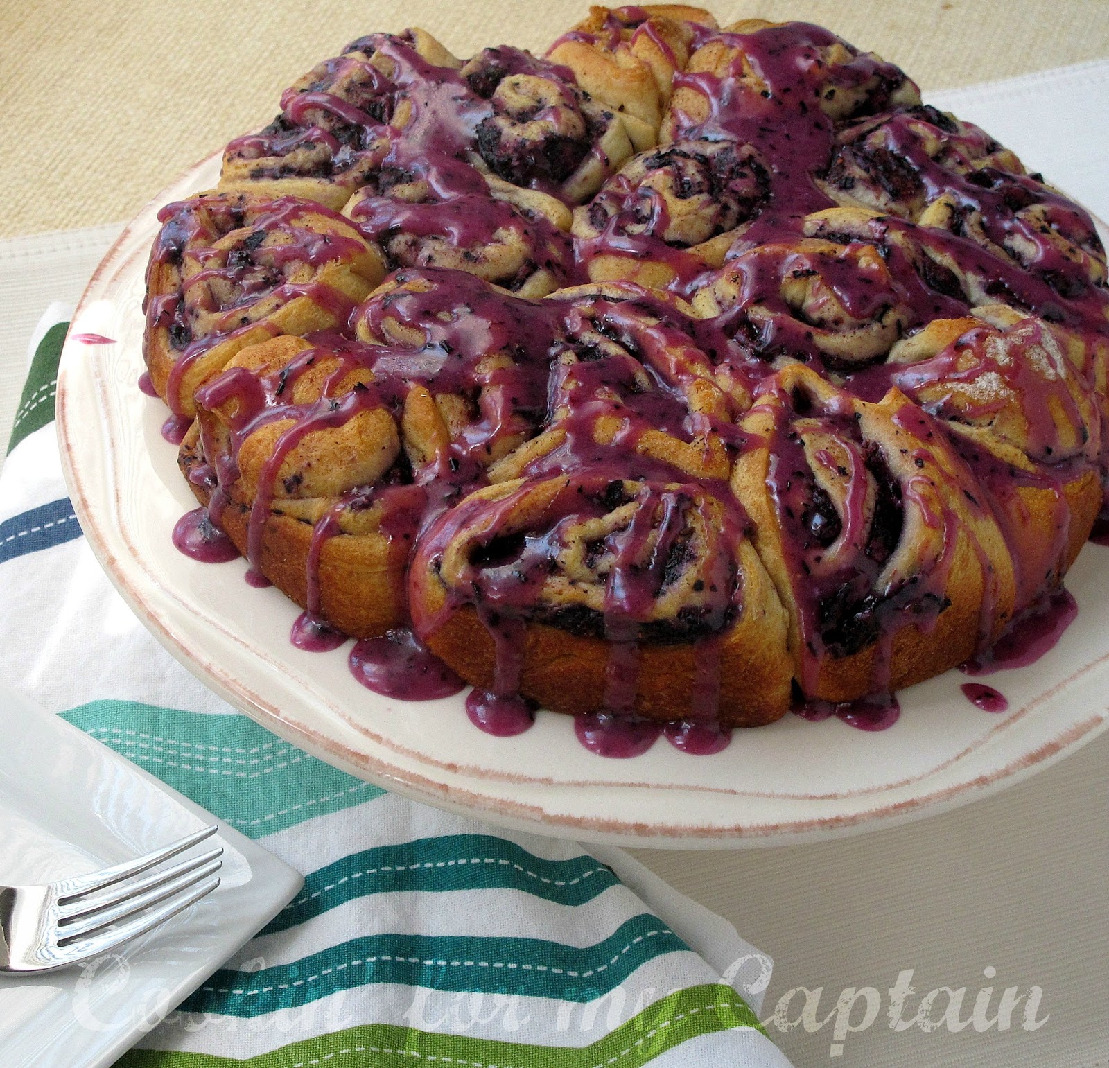 Cookin' for my Captain Blueberry Cream Cheese Monkey Bread