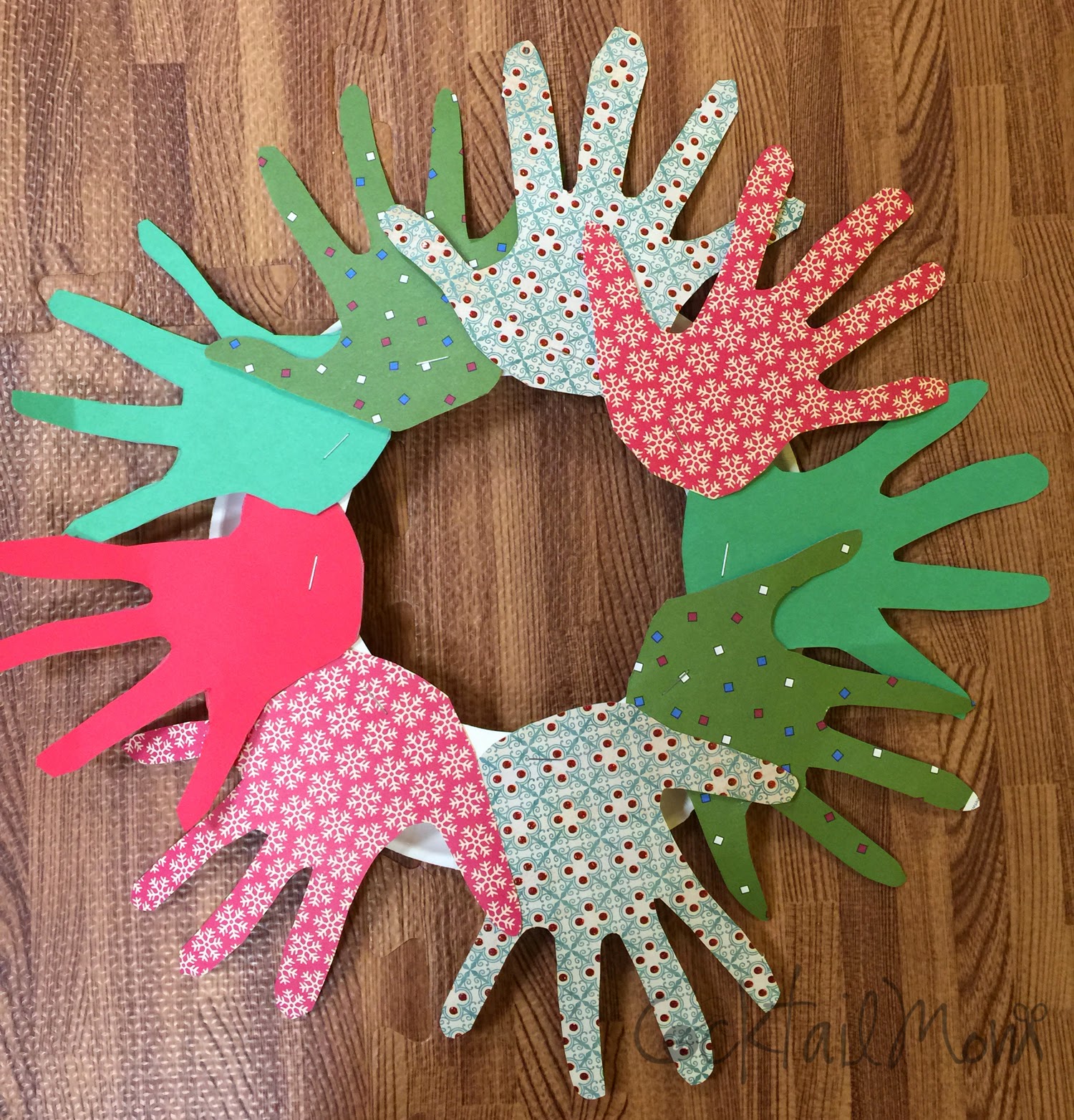 CocktailMom Handprint Holiday Wreath