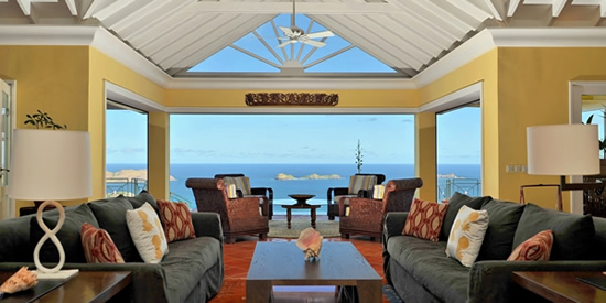 The interior of this magnificent home in St Barth and view The interior of this magnificent home in St Barth and view