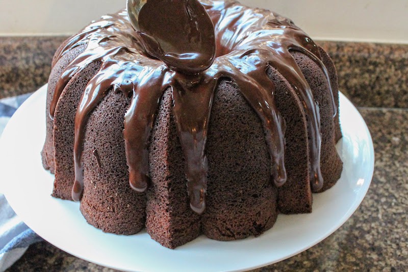 Food Lust People Love Glazed Chocolate Macaroon Bundt Cake BundtBakers