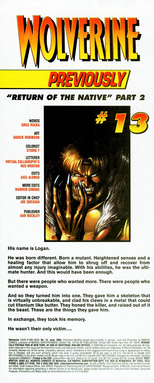 Read online Wolverine (2003) comic - Issue #14 - 2