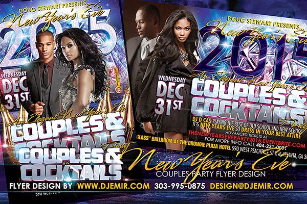 Couples and Cocktails New Years Eve Flyer Design Couples and Cocktails New Years Eve Flyer Design