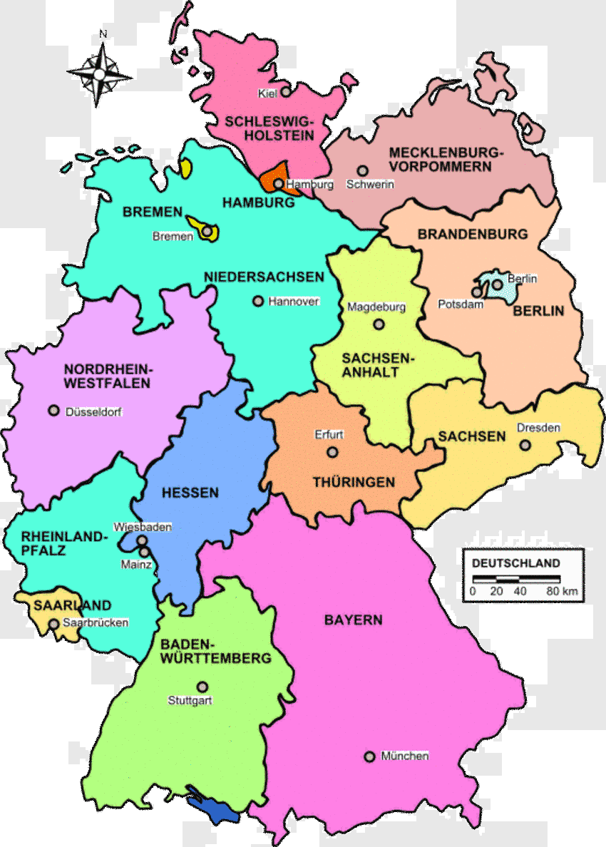 Map of Germany Country Region Map of Germany