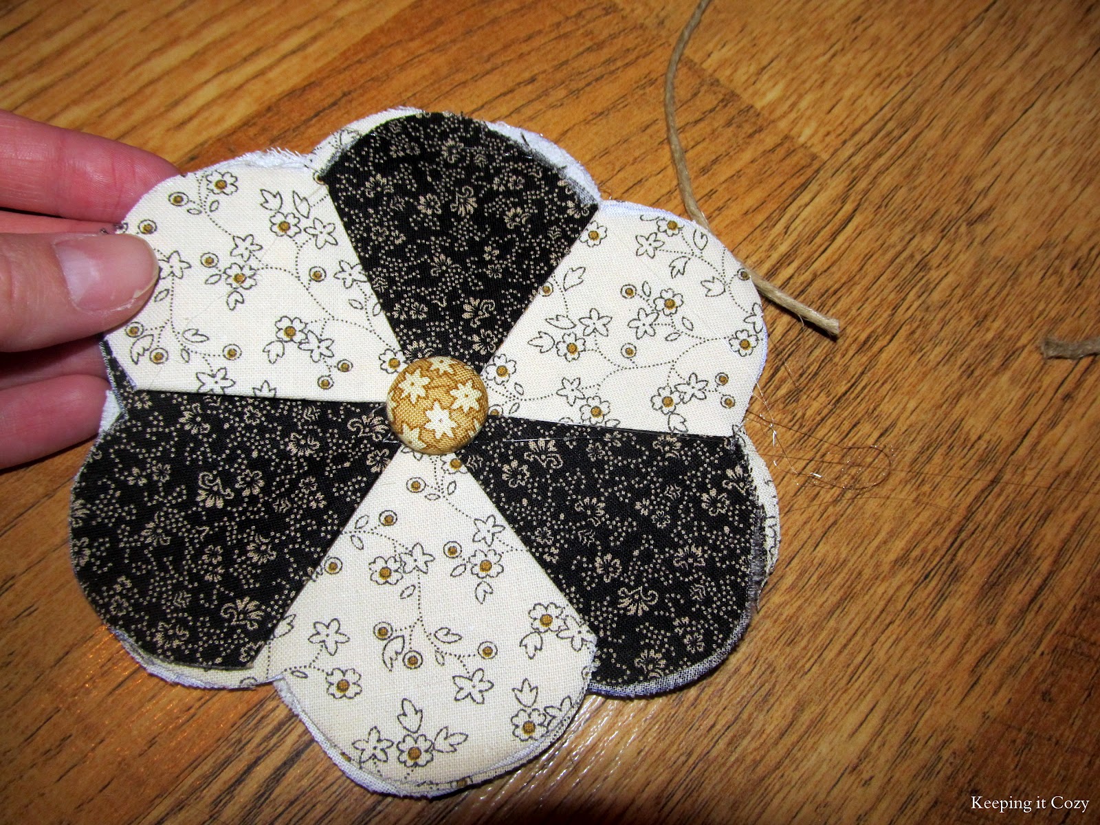 Keeping It Cozy Fabric Flower Garland Tutorial