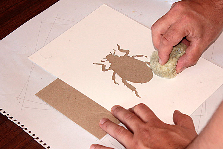 Richard Morden illustration Tutorial How to stencil print gift cards